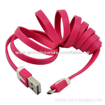 10 Colors Noodle-shaped Micro USB Cable for Samsung Galaxy, RIM's BlackBerry and More, Easy to Use